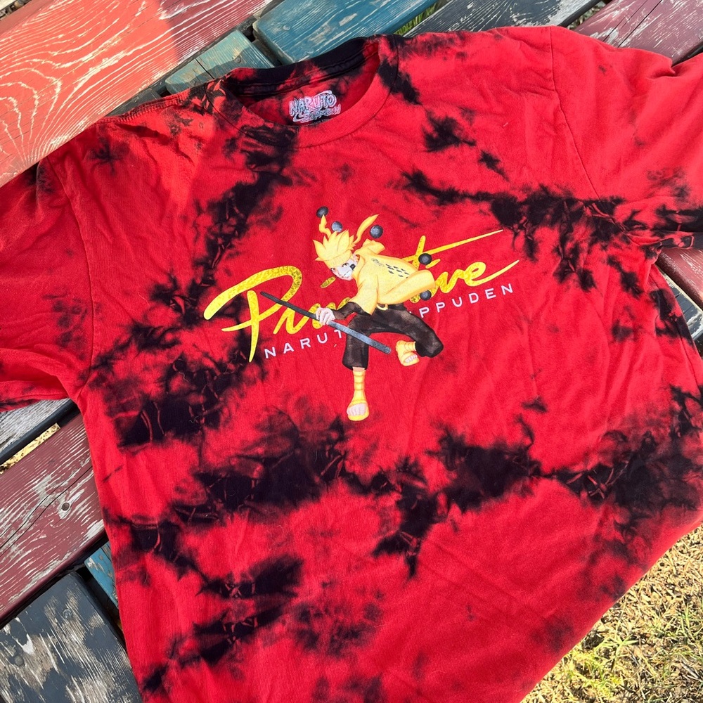 Primitive x Naruto Shippuden Tie-Dye Tee - Red & Black